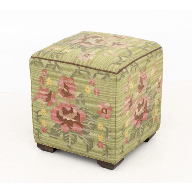 Metal George Smith Style Kilim Upholstered Ottoman For Sale - Image 7 of 7