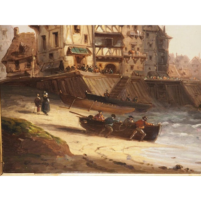 19th Century French Coastal Landscape Painting, Signed Kuwasseg For Sale - Image 10 of 14