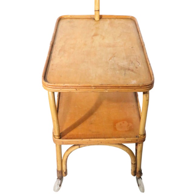 Mid 20th Century Mid Century Bamboo Serving Bar Cart C. 1950's For Sale - Image 5 of 13
