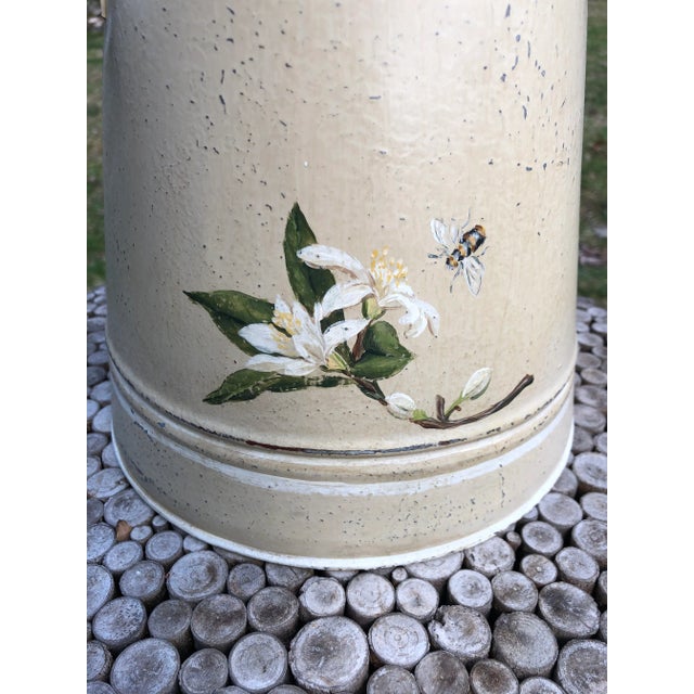 French Country Antique Painted Water Pitcher For Sale - Image 3 of 8