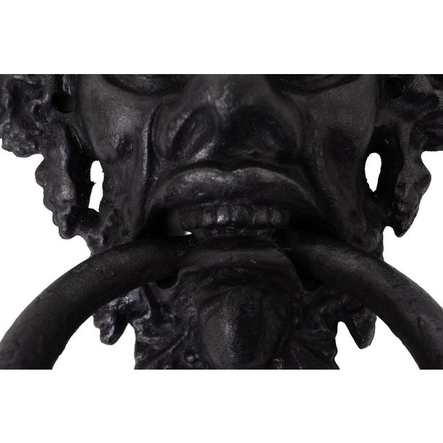 Black Large Gothic Cast Iron Devil Door Knocker, India, 1950s For Sale - Image 8 of 10