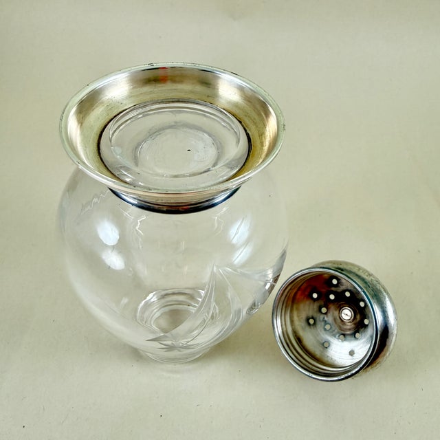 Art Deco Era Whiting & Company Sterling Silver & Etched Glass Sugar Castor For Sale - Image 9 of 12