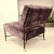 Vintage Purple Velvet armchair in Black Rod Frame and Brass Finials from Poltrona, 1950s, in Restored conditions. Designed...
