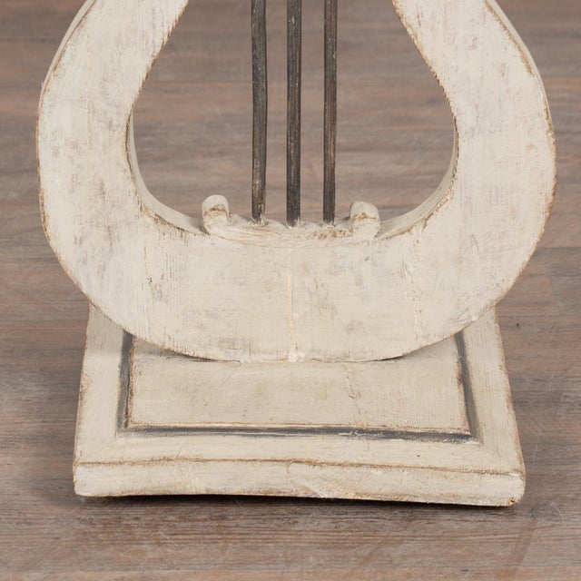 19th Century Swedish Demilune Console Side Table With Harp Base For Sale - Image 12 of 14