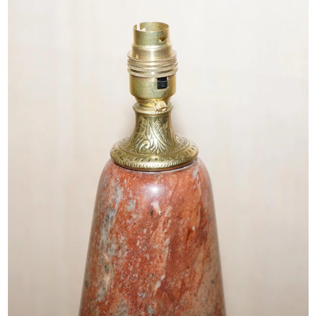 Late Victorian French Antique Gilt Brass Marble Table Lamp For Sale - Image 9 of 11