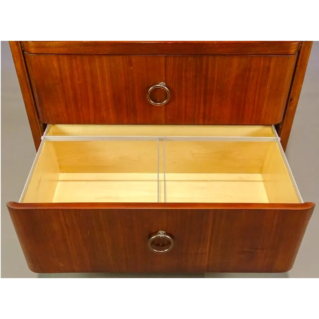 Mid-Century Modern 1970's Inlaid Drop Front Bar Cabinet From Drexel Heritage For Sale - Image 3 of 8