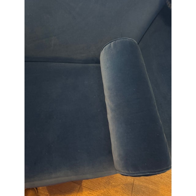 Blue Royal Blue Velvet Sofa Avant-Garde Style For Sale - Image 8 of 11