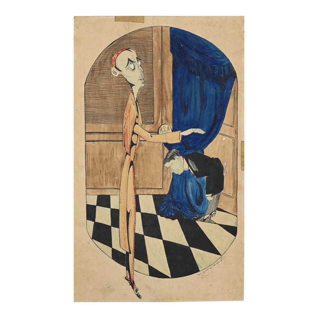 Unknown - Politician - Watercolor and Ink - 1923 For Sale