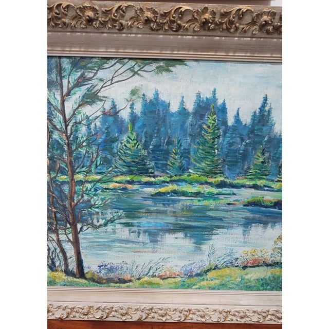 1960s 1960s Ann Ruge Post Impressionist Landscape Painting Wall Art, Framed For Sale - Image 5 of 12