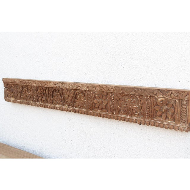 Indian 19th Century Carved Floral Rosettes Panel For Sale - Image 3 of 7
