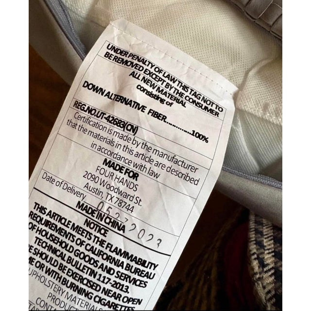 Lulu & Georgia Woven Blue Leather Decorative Pillow For Sale - Image 9 of 9