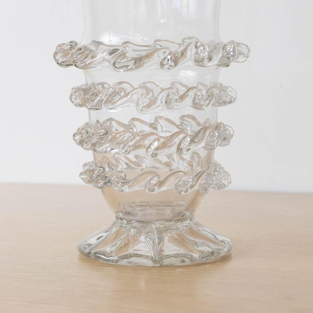 Transparent 1930s Spanish Scalloped Glass Vase For Sale - Image 8 of 10