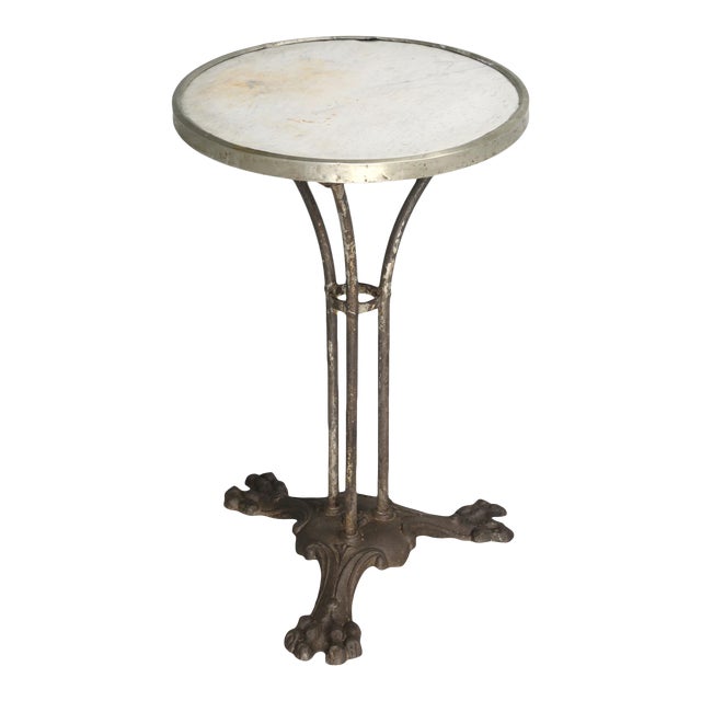 Antique French Marble and Iron Bistro Table Chairish