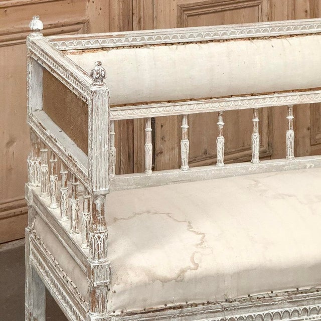Late 18th Century 18th Century Swedish Gustavian Period Neoclassical Bench For Sale - Image 5 of 17
