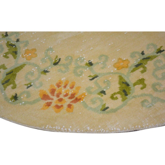 Art Deco Vintage Chinese Art Deco Knotted Wool Rug, 5'8''x6' For Sale - Image 3 of 4