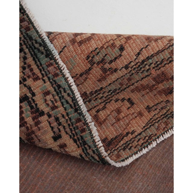 1970s Vintage Turkish Oushak Handmade Wool Cotton Brown Area Rug For Sale - Image 11 of 11