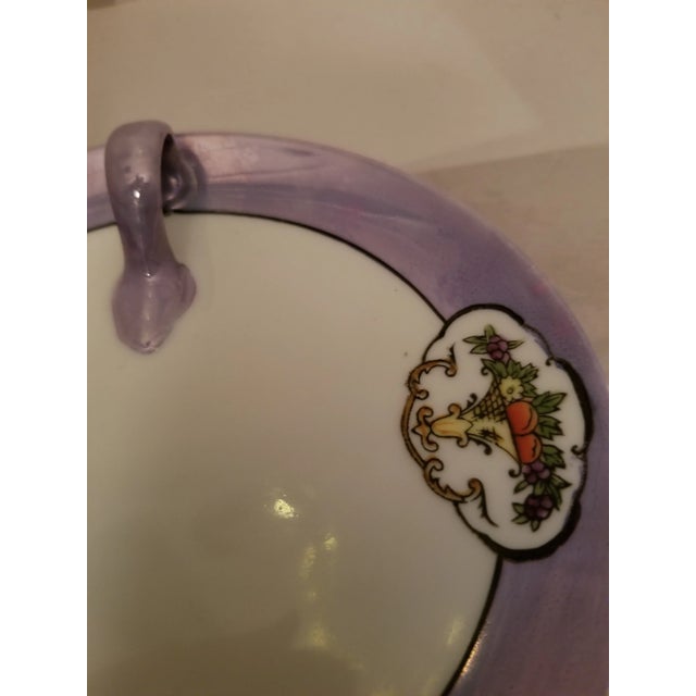 Japanese Vintage Noritake Lusterware Handled Dish For Sale - Image 3 of 5