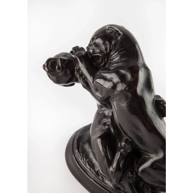 Ebony Kronheim and Oldenbusch Fighting Mountain Lion Bookends For Sale - Image 8 of 12
