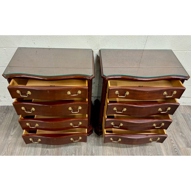 Vintage Councill Furniture Chippendale Solid Mahogany Nightstands Bedside Tables For Sale - Image 11 of 18