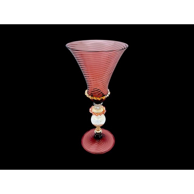 Glass Venetian Tipetto Goblet in Murano Glass from Manifattura Di Murano, 1970s For Sale - Image 7 of 12