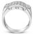 Early 21st Century .925 Sterling Silver 1/4 Cttw Diamond Three Row Channel Band Ring (I-J Color, I3 Clarity) - Size 10 For Sale - Image 5 of 7