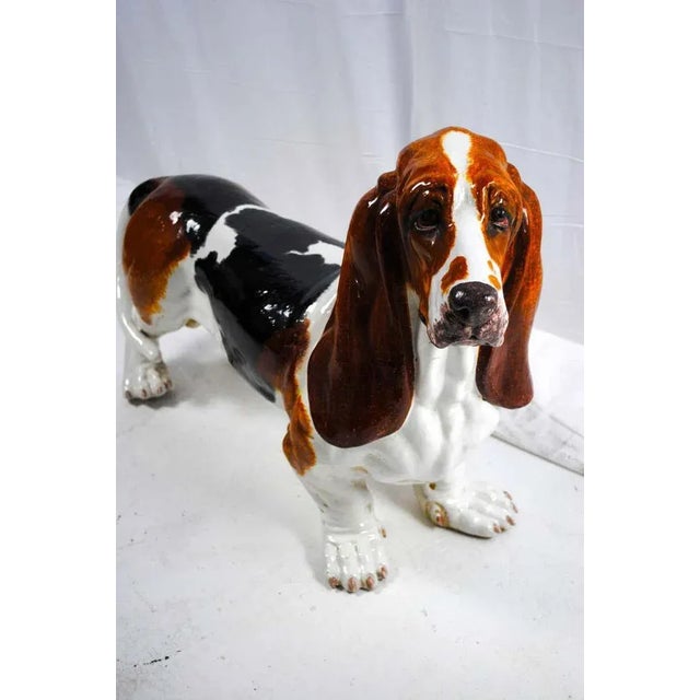 19th Century Ceramic Life-Sized Basset Hound For Sale - Image 4 of 5