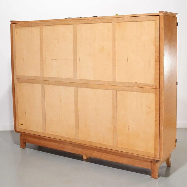 Antique European Art Deco Blonde Wood Wardrobe Armoire Cabinet 1940s, Sold as-Is For Sale - Image 9 of 18