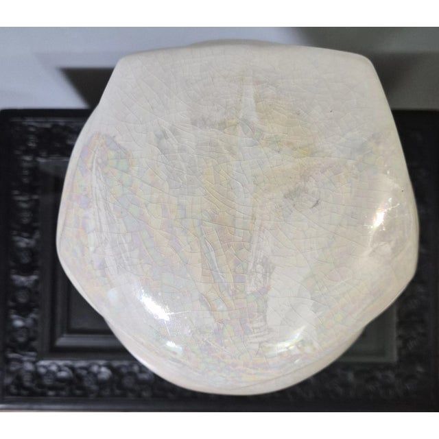 1930s Art Deco Iridescent Crackle Glaze Porcelain Head For Sale - Image 5 of 11
