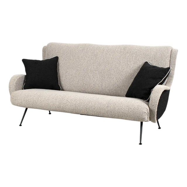 Beige Boucle Sofa, 1950s For Sale