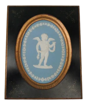 19th Century Neoclassical Wedgwood Blue Jasperware Oval Plaque