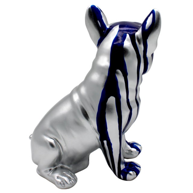 Pop Art Interior Illusions Plus Sitting Blue Dripping French Bulldog For Sale - Image 3 of 6