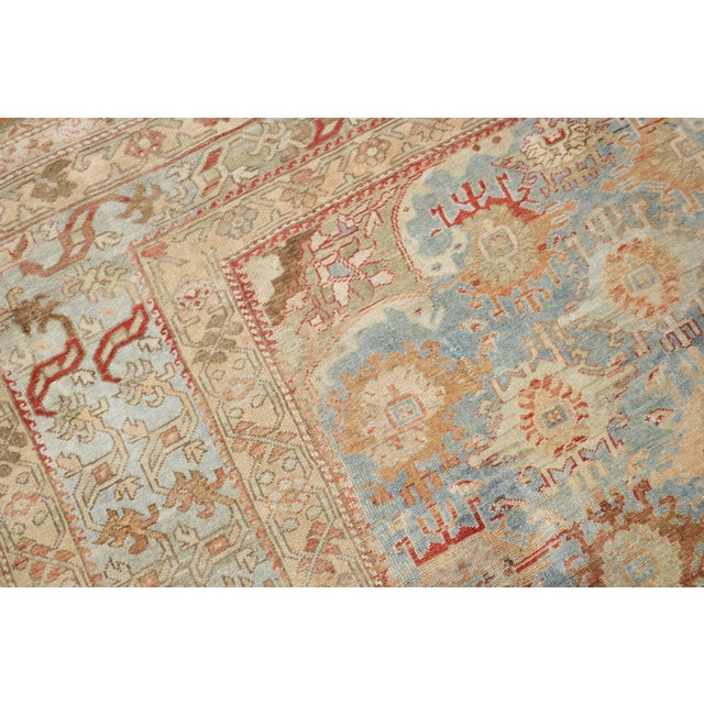 Sky Blue Antique Light Blue Malayer Corridor Rug - 8' x 19'4" For Sale - Image 8 of 11