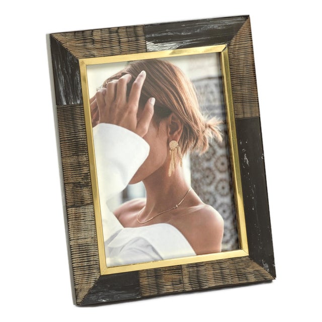 Trosa Horn with Brass Trim Photo Frame-5" x 7" For Sale