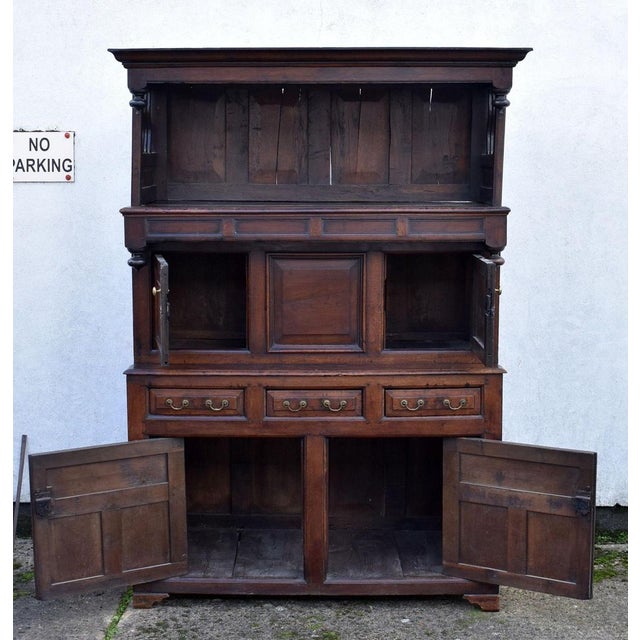 Wood Antique Welsh Oak Cabinet, 1730 For Sale - Image 7 of 10