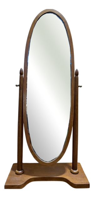 Art Deco Cheval Glass and Beveled Glass Mirror