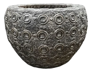 Vintage Mongolian Stone Money Pot / Planter
