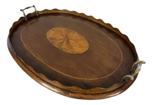 Antique Victorian Mahogany Inlaid Tea Tray, 1860