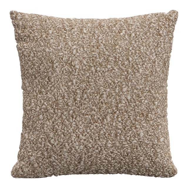 Red from Scalamandre crafted by Cloth & Company 20" Throw Pillow in Plush Boucle Camel For Sale