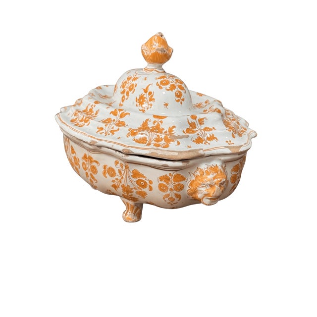 Ceramic Moustiers Faience Footed Tureen and Cover, C. 1760. For Sale - Image 7 of 10