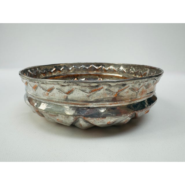 Antique Turkish Hamam Tasi Tinned Copper Bath Bowl Hand Hammered 6.75" For Sale - Image 4 of 10