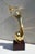 Large Abstract Brass Flute Player Sculpture on Wooden Base, 1970s For Sale - Image 8 of 11
