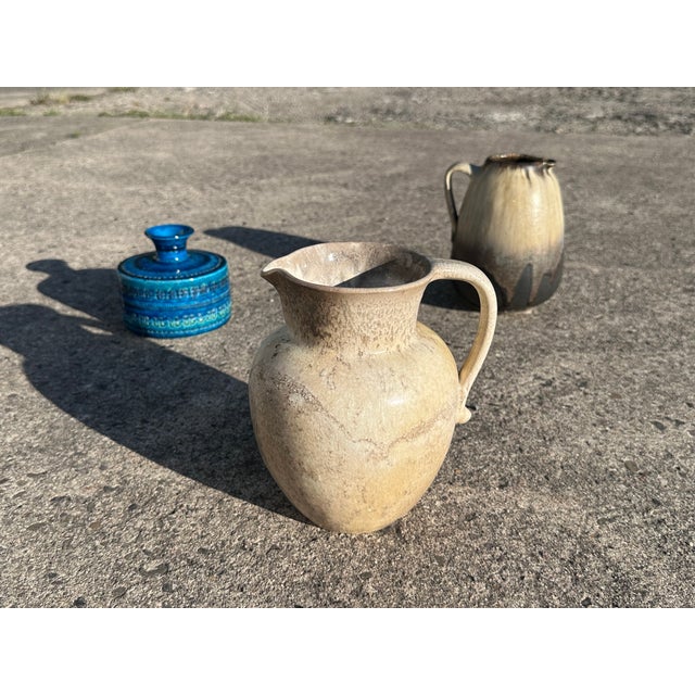 Handmade Beige-Yellow Crackle Glazed Ceramic Art Jug by Richard Uhlemeyer, Germany, 1970s For Sale - Image 17 of 18