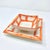 Italian Fret Rim Tray — Italian Hand-Painted Ceramic, Bamboo Motif, Orange For Sale - Image 3 of 3
