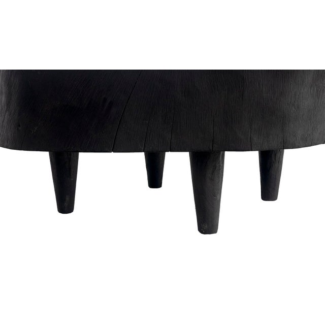 Contemporary Late 20th Century Ebonized Monumental Lychee Wood Coffee Table For Sale - Image 3 of 7