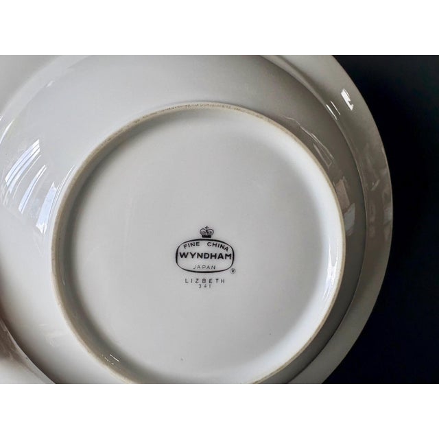 Ceramic Vintage Soup Bowls by Wyndham China - Lizbeth 341 Pattern - Round Vegetable Bowl 10" , Pink Roses For Sale - Image 7 of 10