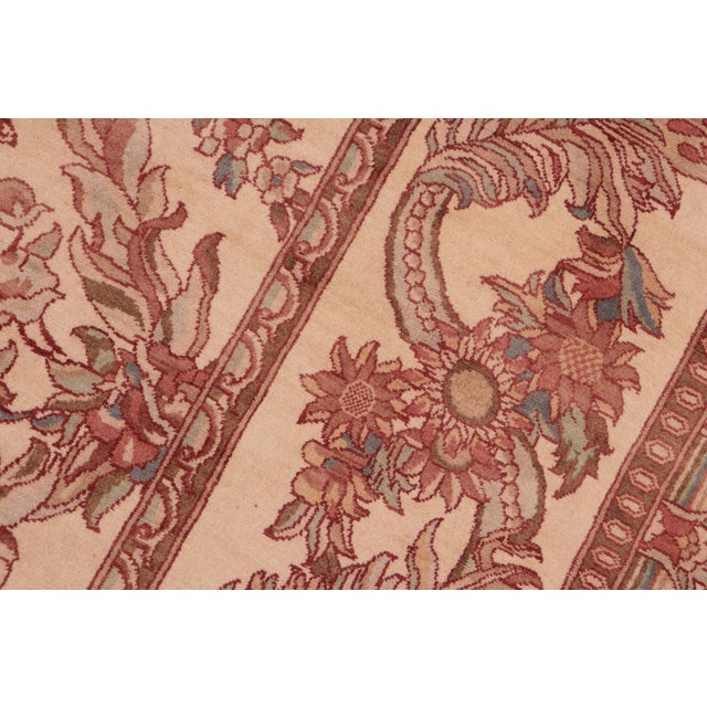 1990s Shabby Chic 1990's Trellis Pak-Persian Beige/Brown Wool Rug - 8'1'' X 10'3'' For Sale - Image 5 of 9