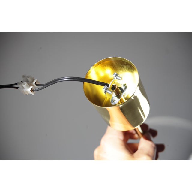 Space Age Opaline and Brass Pendant Light from Osvetlovaci Sklo V.M., Former Czechoslovakia, 1960s For Sale - Image 10 of 13