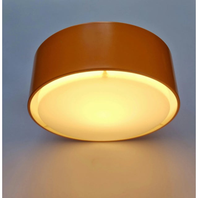 Orange Mid-Century Flush Mount by Clemmensen & Jørgen Bo for Fog & Mørup, Denmark, 1960s For Sale - Image 8 of 11