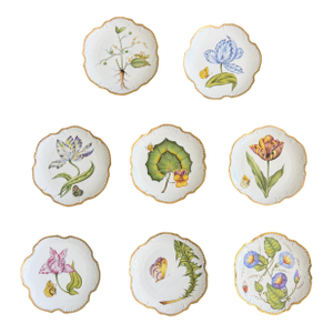 Set of 8 Hand-Painted Anna Weatherley Bread & Butter Plates 6" From Treasure Garden, Morning Glory, Green Leaf or Old Master Tulips Collection