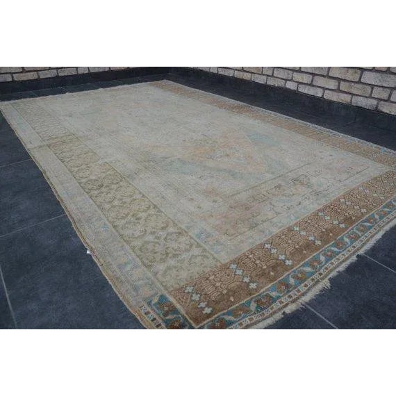 1960s Vintage Turkish Tribal Area Rug - 5′5″ × 9′ For Sale - Image 6 of 9